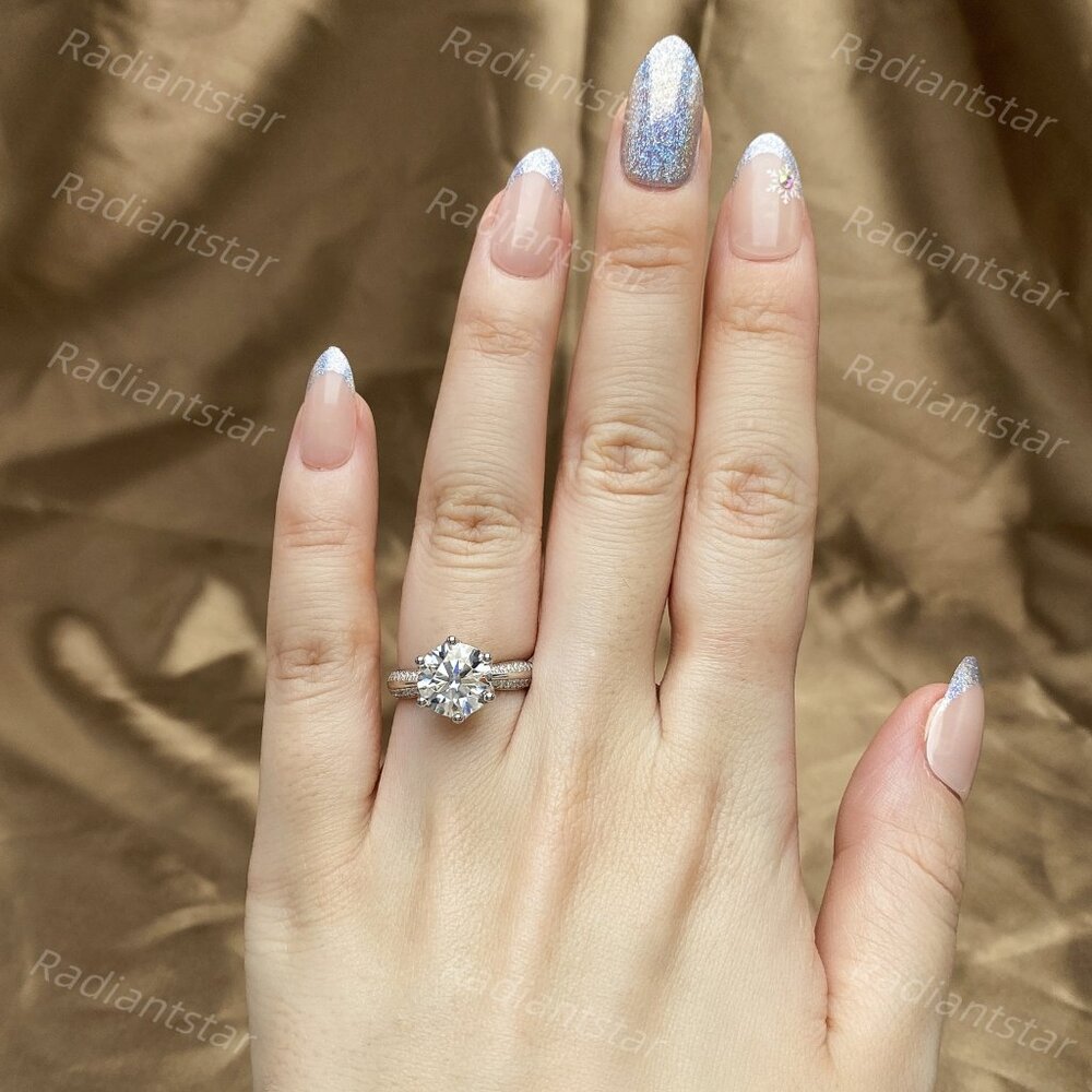 NEW Certified 3ct. t.w. Moissanite Pave Band Ring - Picture 4 of 8